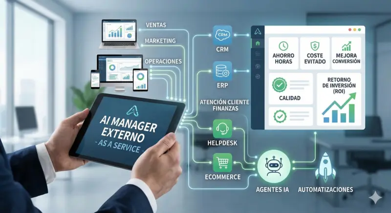 Ilustración del servicio AI Manager Externo de NeuraTrade Labs